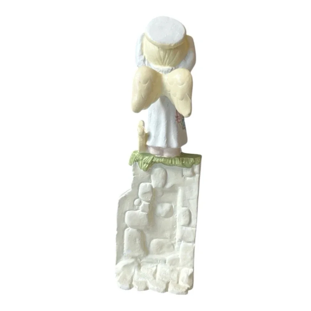 Vintage Enesco Precious Moments Heavenly Light Angel Nativity Set Pewter 4